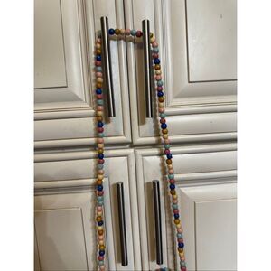 The Unbranded Brand Women's Striped Wooden Beaded Crossbody Bag Multicolor Small